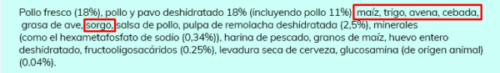 ejemplo composición con muchos cereales