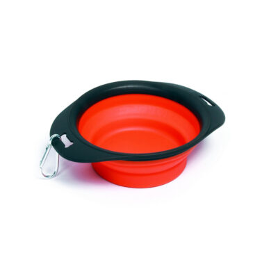 Comedero Bebedero Plegable de Silicona Naranja