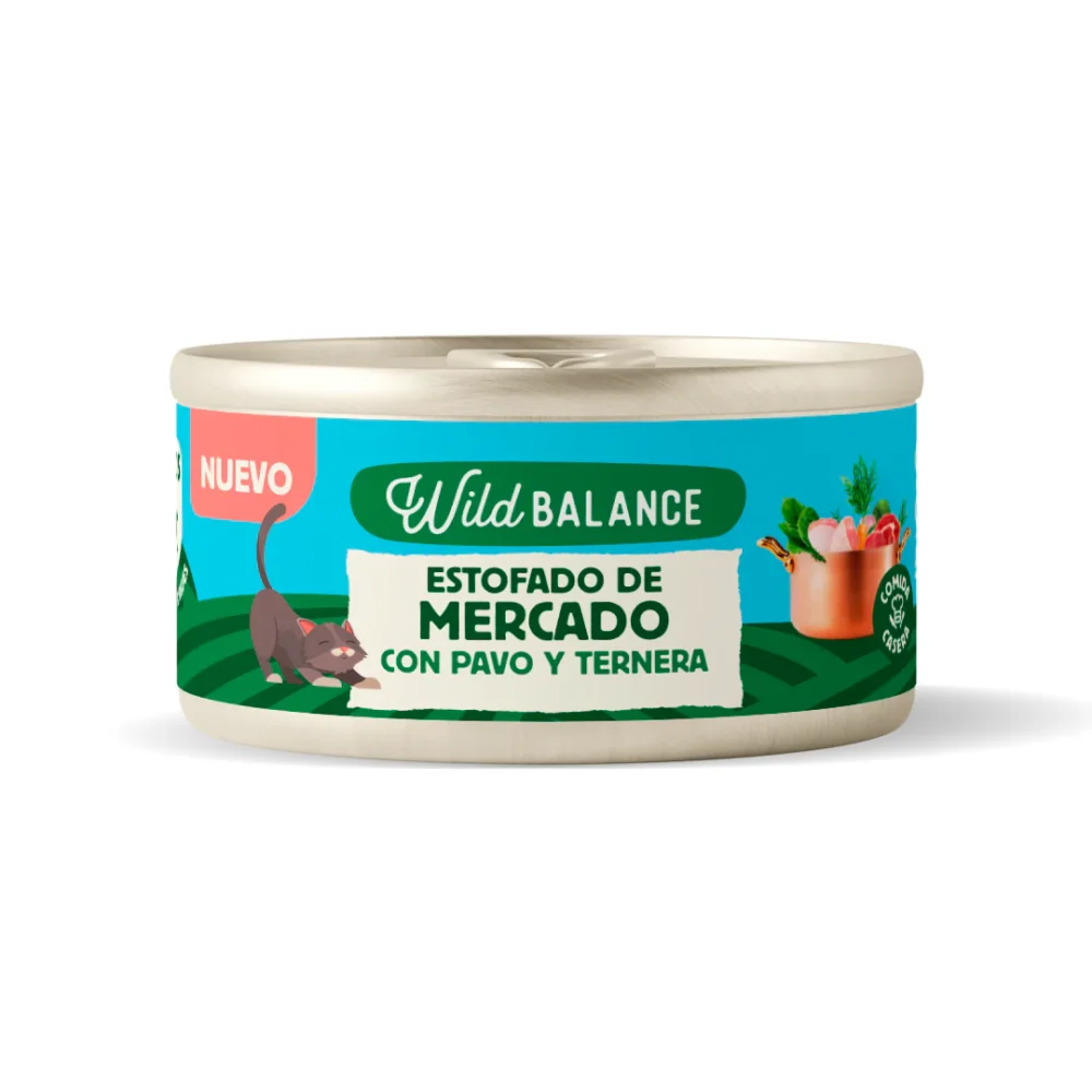 Wild Balance Estofado de Mercado con Pavo y Ternera para Gatos