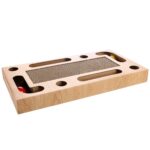 Rascador Interactivo de Cartón con Catnip y 2 Pelotas Cascabel