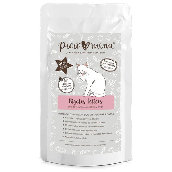 Puromenu Menú Bigotes Felices BIO (Vacuno)