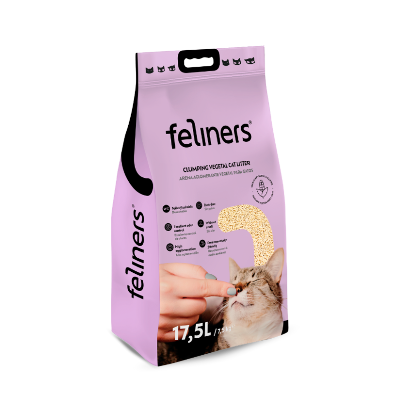 Feliners Arena de Maíz Biodegradable 7,5 kg (17,5 litros)